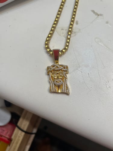 Customer photo review of 2.32 CTW Moissanite VVS Jesus Piece