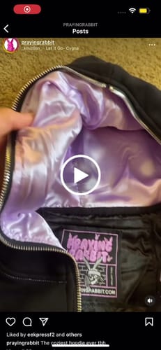 Customer video review of Praying Rabbit Hoodie (Black/Lavender)