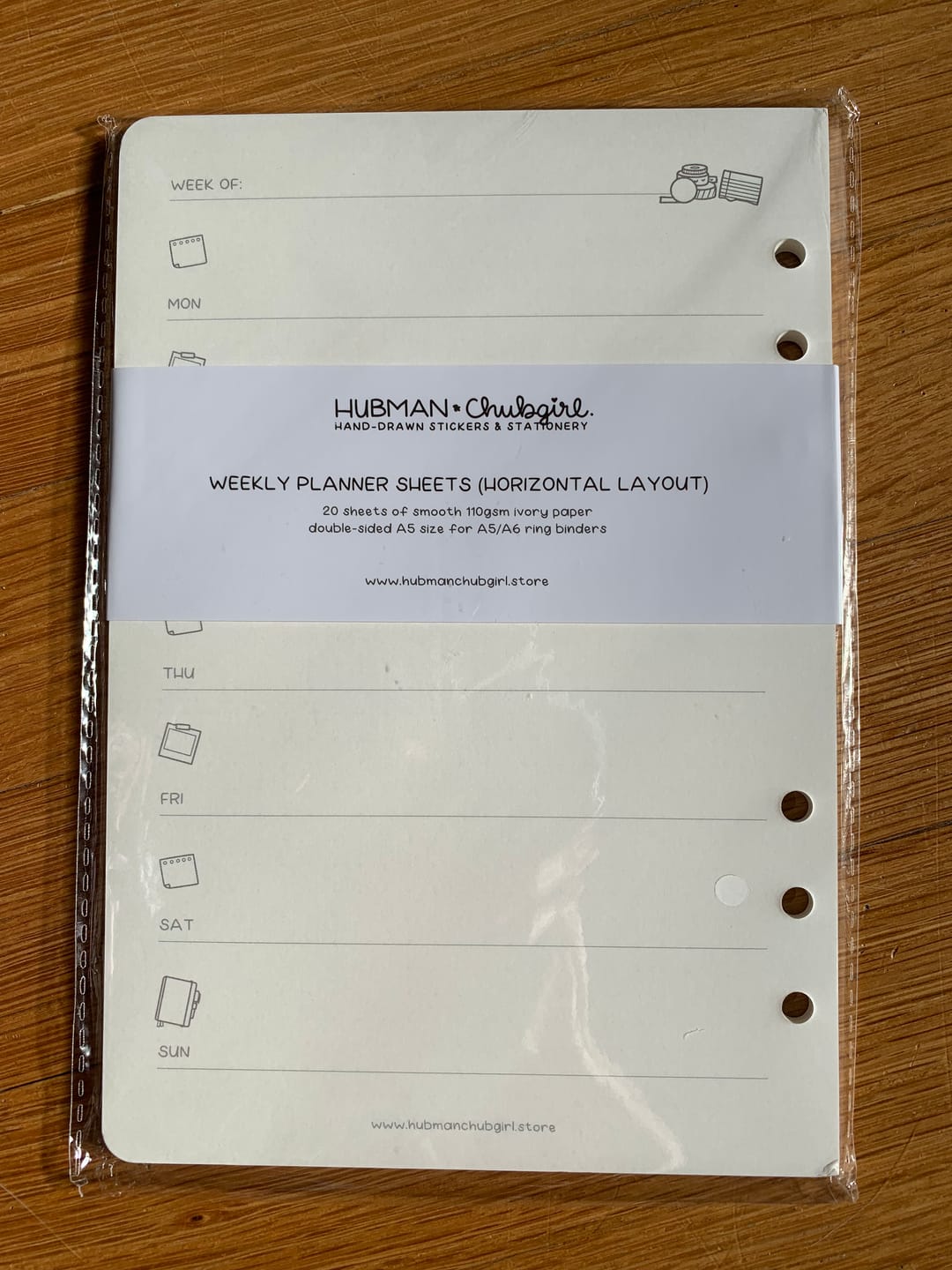 Customer photo review of Planner Inserts - Weekly Horizontal