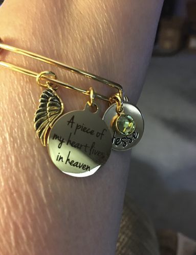 Customer photo review of "Piece Of My Heart" Memorial Bracelet