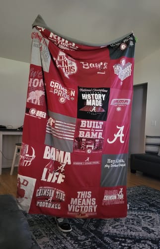 T-shirt quilt featuring alabama crimson tide football by Jennifer from FL