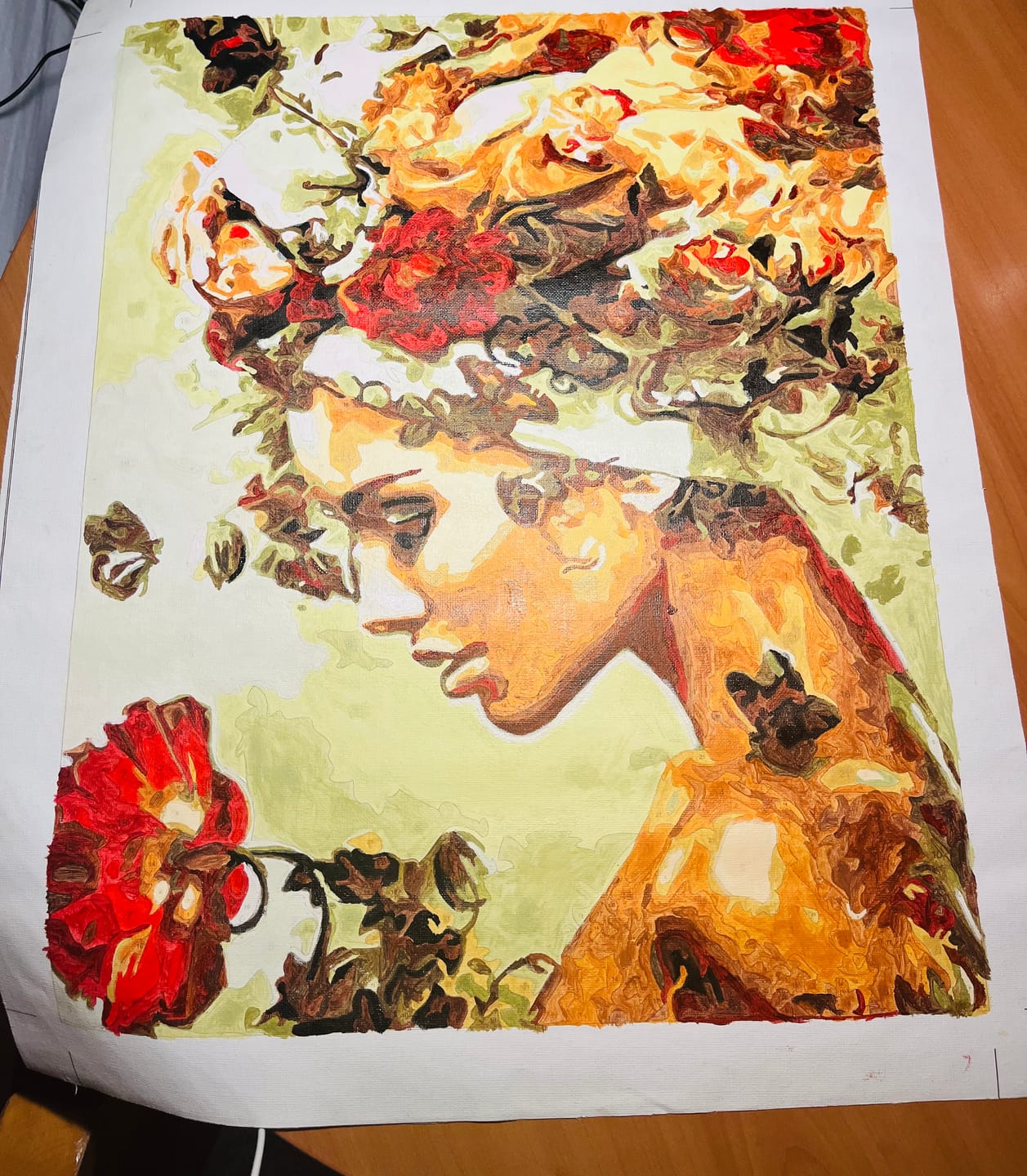 Customer photo review of Malen nach Zahlen - Frau mit Blumenhaar
