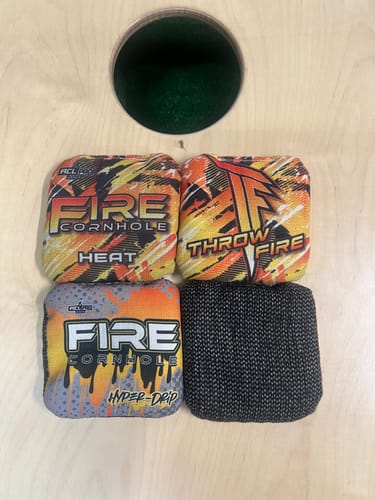 Customer photo review of 2024 Fire Hyper-Drip Cornhole Bags - Set of 4