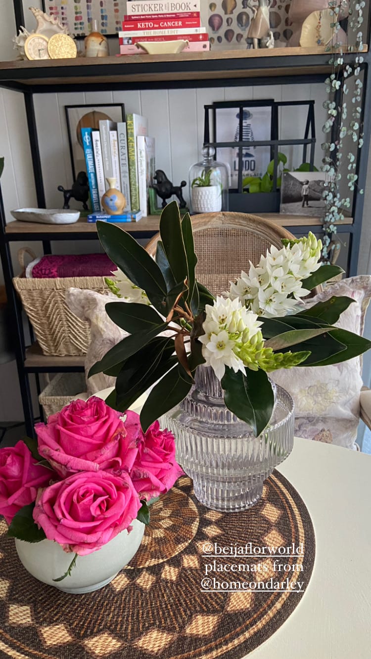 Customer photo review of Beija Flor Round Vinyl Placemats