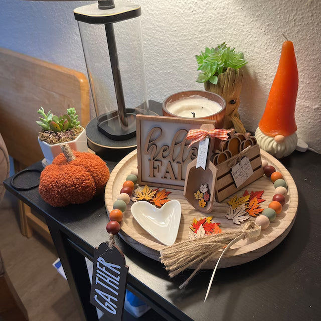 Customer photo review of Classic Autumn Themed Tiered Tray Decor Bundle