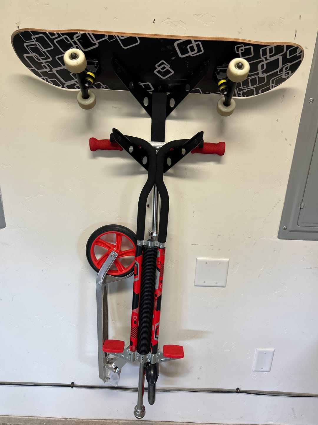 Customer photo review of Skateboard Rack for 1, 2 or 3 Skate Decks