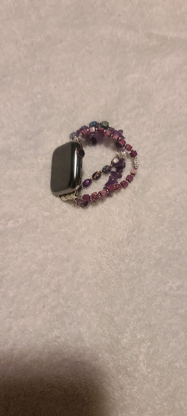Customer photo review of Royal Amethyst Stretch Apple Watch Strap