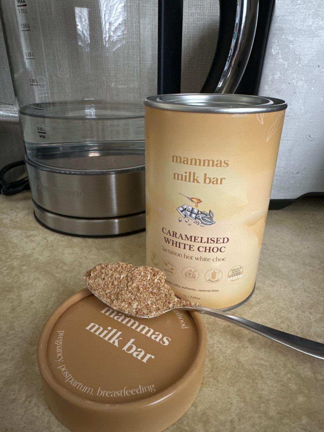 Customer photo review of Lactation Caramelised White Hot Chocolate