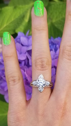 Customer photo review of Flower CZ Ring in Sterling Silver