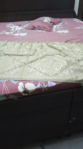 Customer photo review of Pashtush Womens Silk-Fine Wool Blended Fine Wool, Nalki Embroidery Needlework Stole, Nude