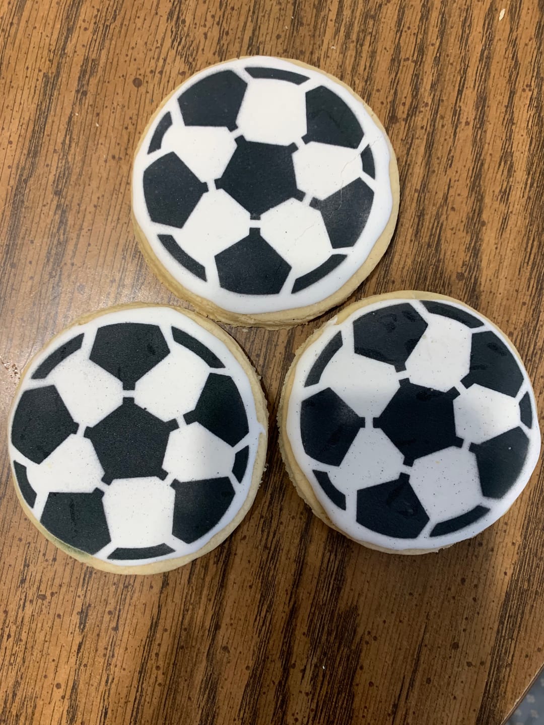 Customer photo review of Soccer Ball Cookie Stencil