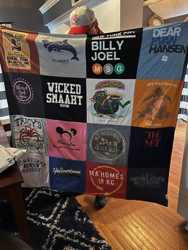 T-shirt quilt with theater, music themes by thomas from MO