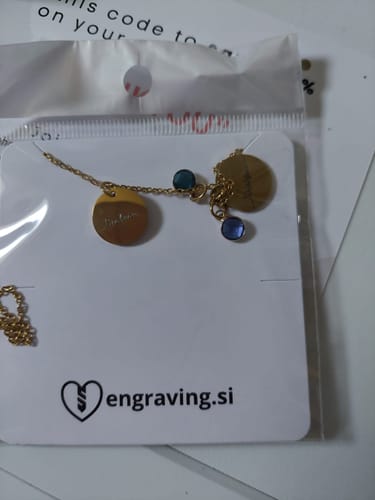 Customer photo review of Ogrlica: Name Birthstone