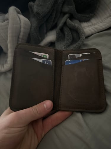 Customer photo review of No.52 | 'Buck Brown' Vertical Leather Wallet For Men
