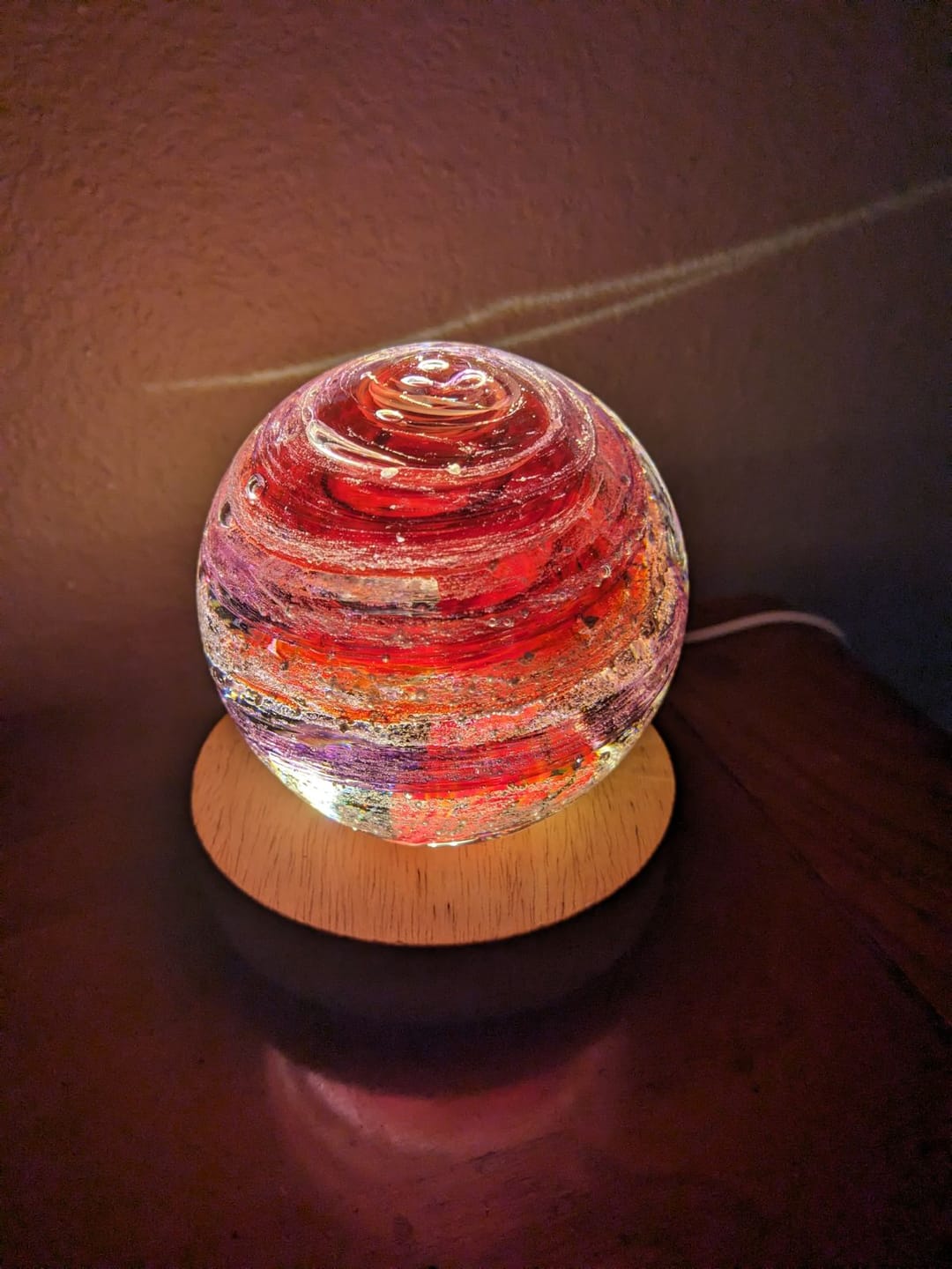 Customer photo review of Tranquil Swirl Paperweight with Cremation Ash