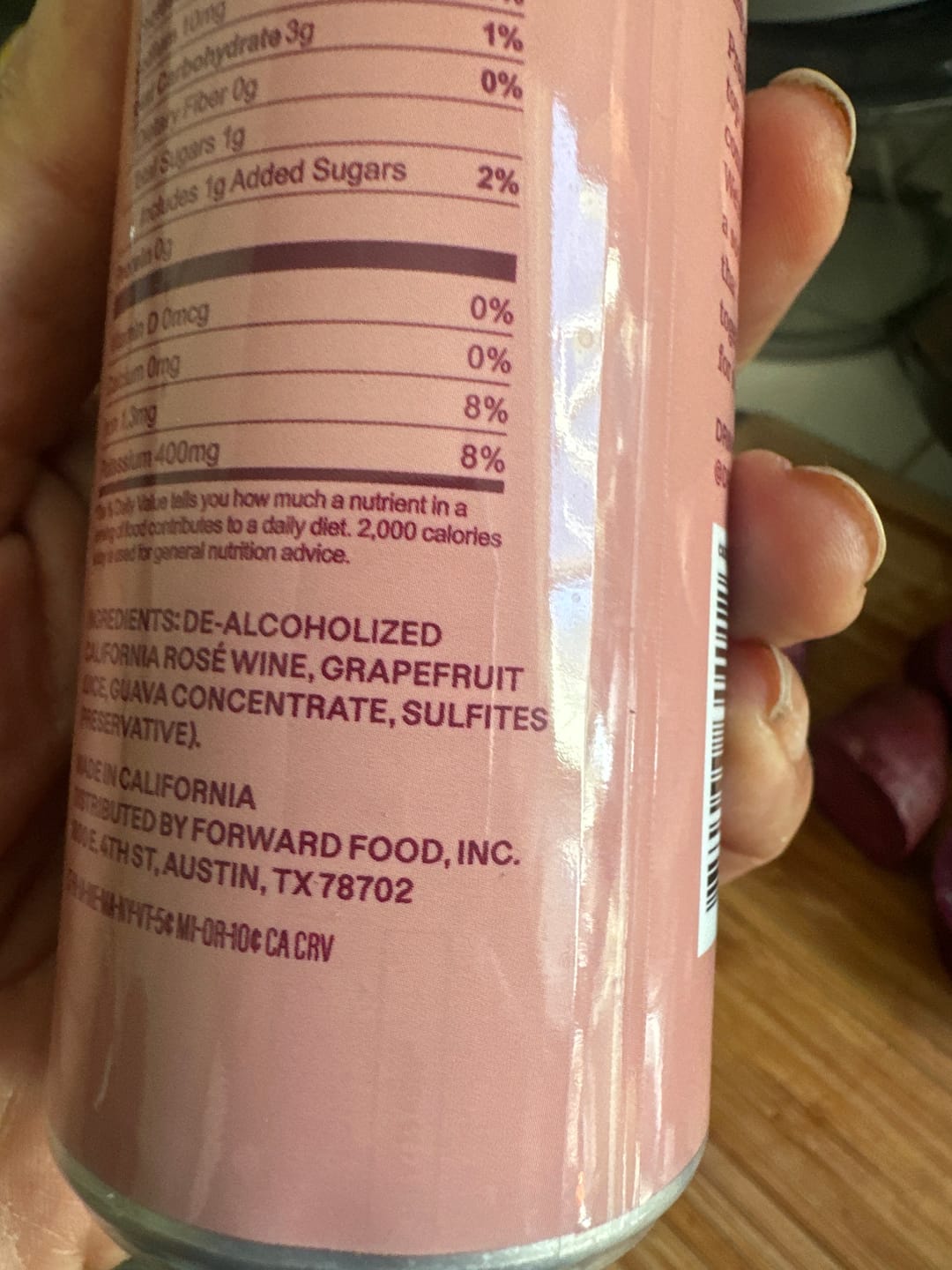 Customer photo review of Non-Alcoholic Sparkling Rosé Can 4-Pack