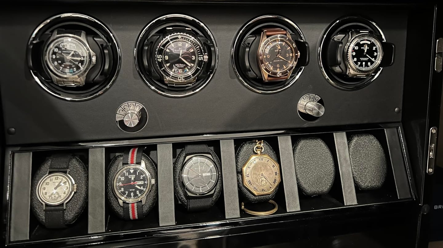 Customer photo review of Classic&Modern Watch Winder with Storage Organizer Case Quiet Mabuchi Motor