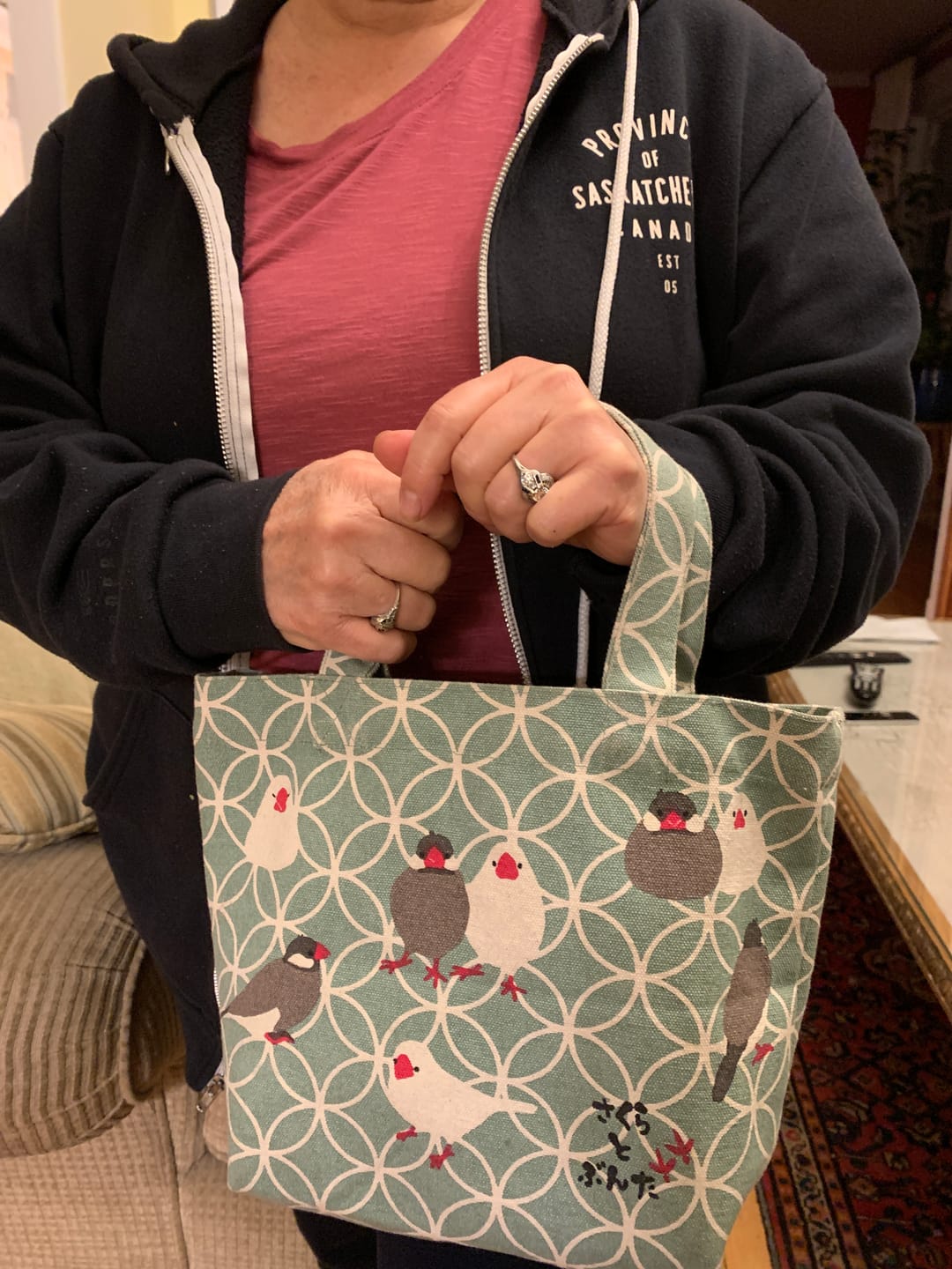 Customer photo review of Mini Tote Bag - Birds