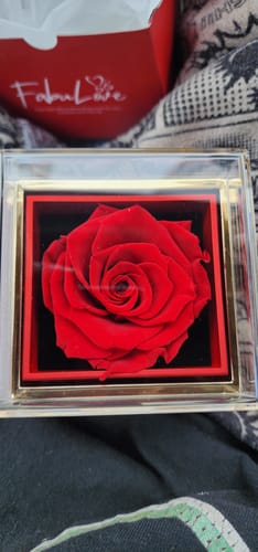 Customer photo review of Eternal Rose Box - W/ Engraved Necklace & Real Rose.