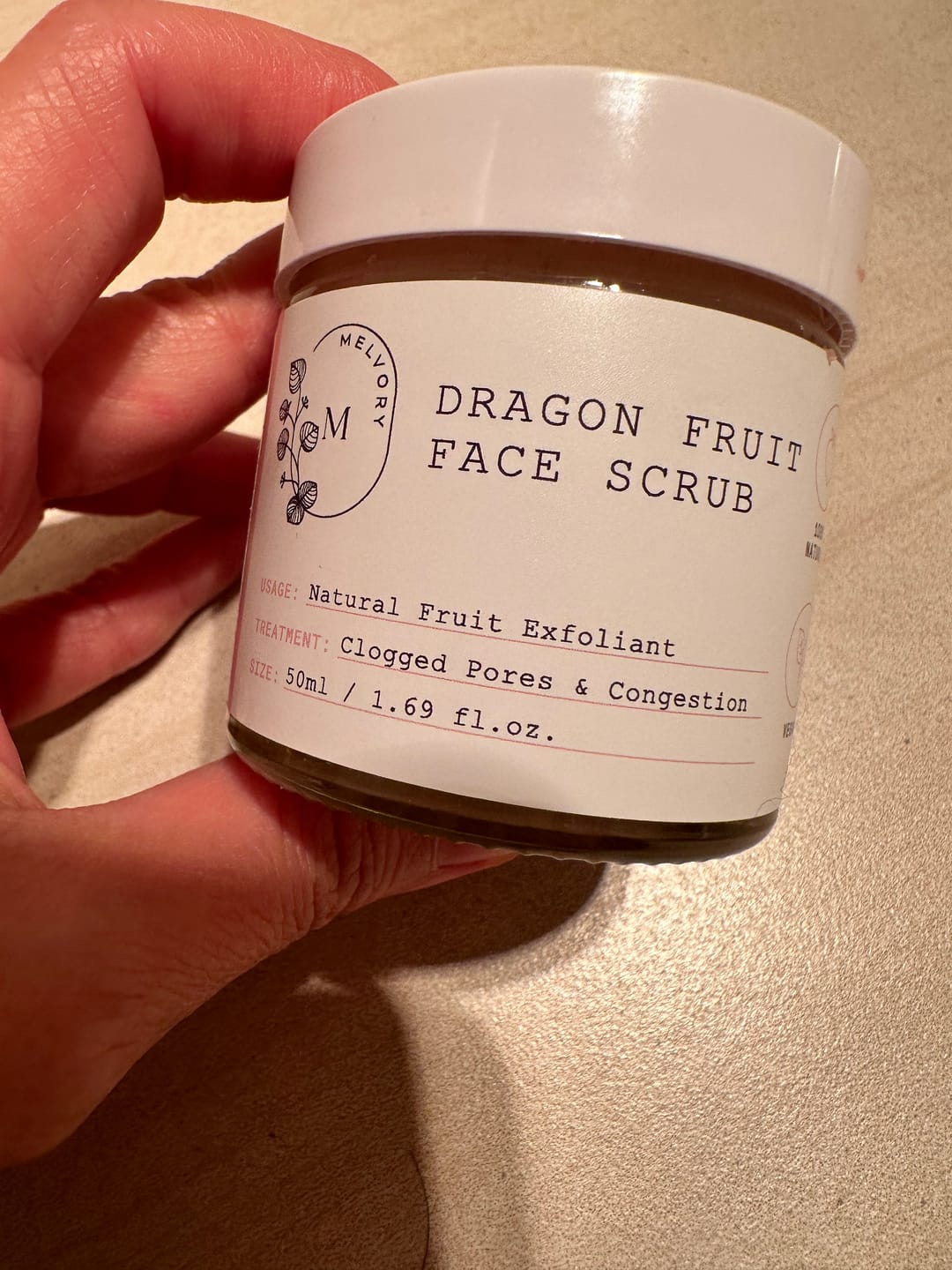 Customer photo review of Dragonfruit Face Scrub