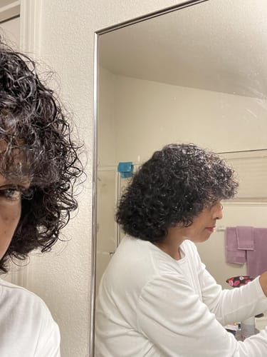 Customer photo review of Luvwin Water Wave Short Bang Wig No Lace Beginner Friendly 100% Human Hair