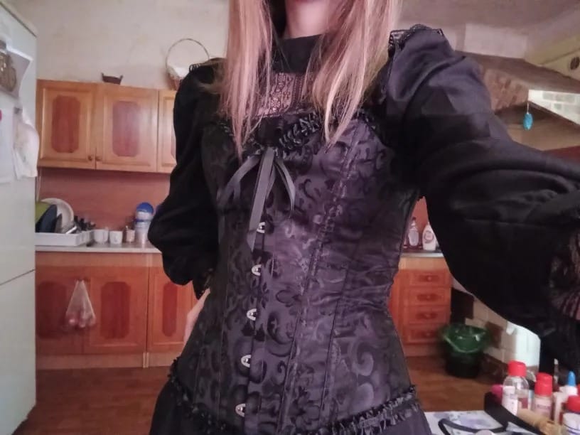 Customer photo review of Overbust Curves Steampunk corset