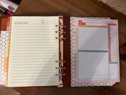 Customer photo review of Pink Grid A5 Daily Agenda Pad