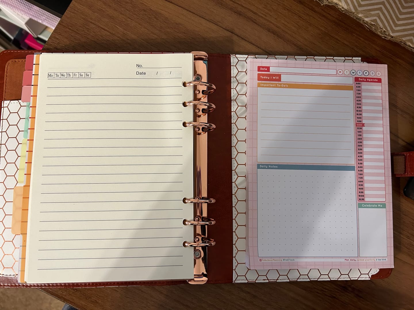 Customer photo review of Pink Grid A5 Daily Agenda Pad