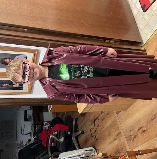 Customer photo review of Burgundy Stretch Faux Leather