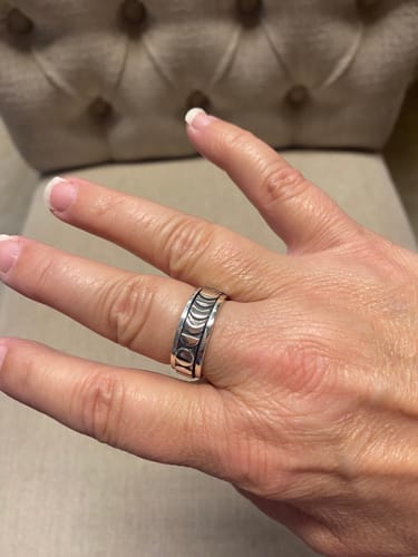 Customer photo review of Moon Phase Spinner Ring Sterling Silver