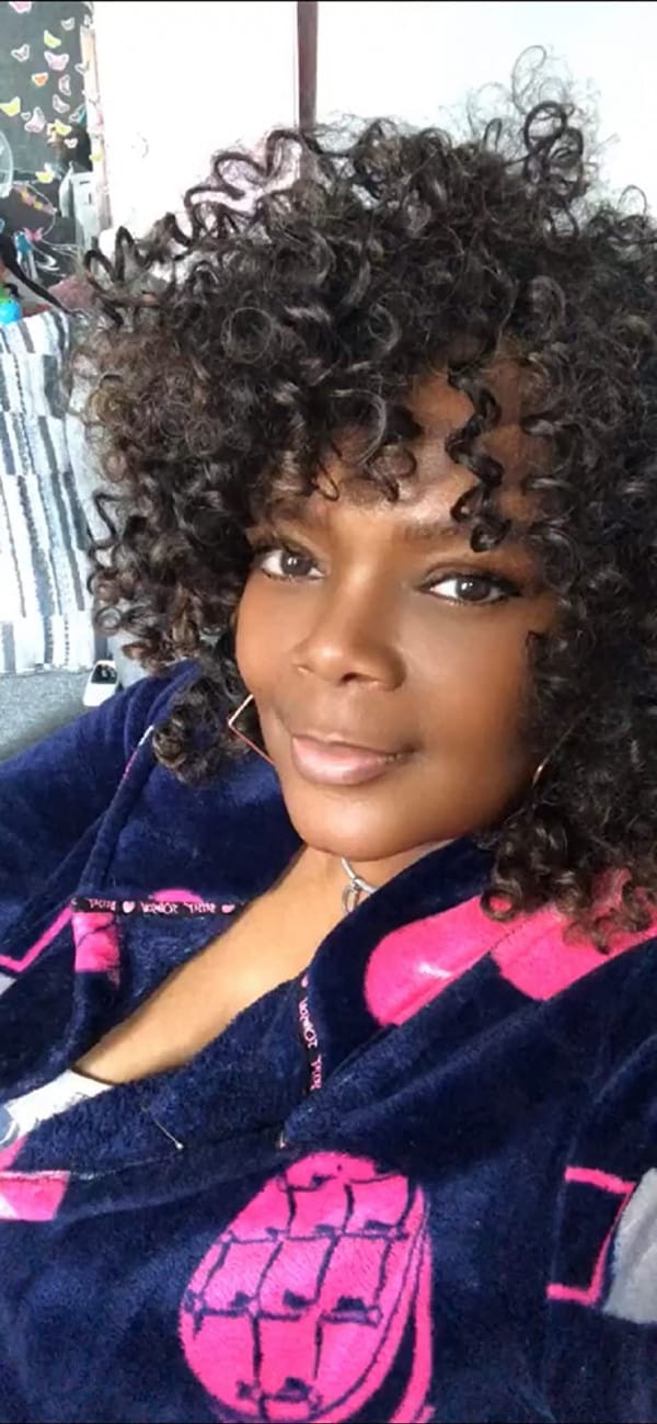 Customer photo review of Luvwin Water Wave Short Bang Wig No Lace Beginner Friendly 100% Human Hair