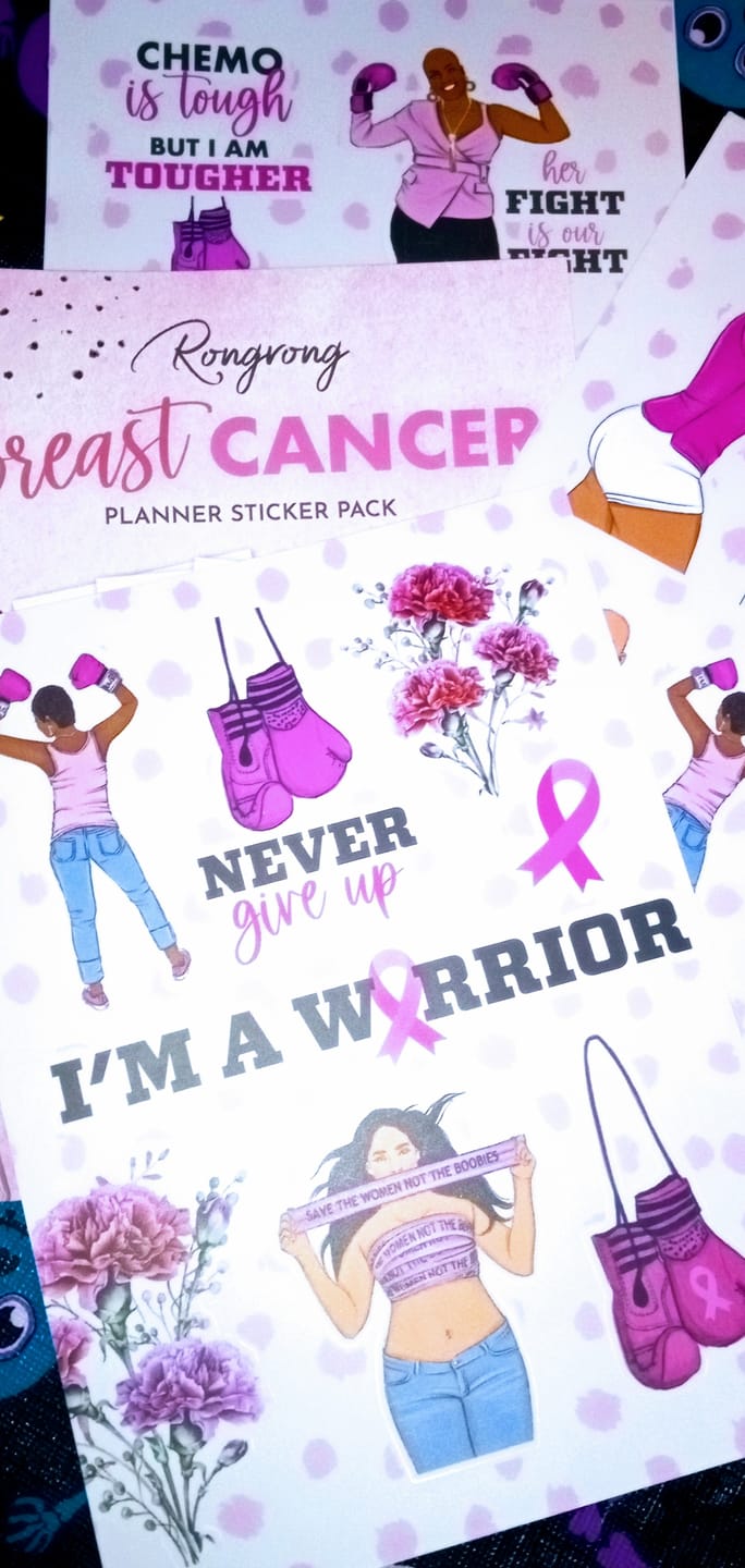 Customer photo review of Breast Cancer Planner Sticker Pack