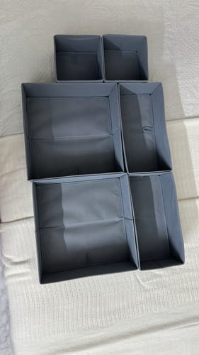Customer photo review of Qoolish Pack of 6 Grey Drawer Organiser Set: Tidy-Up Your Space!