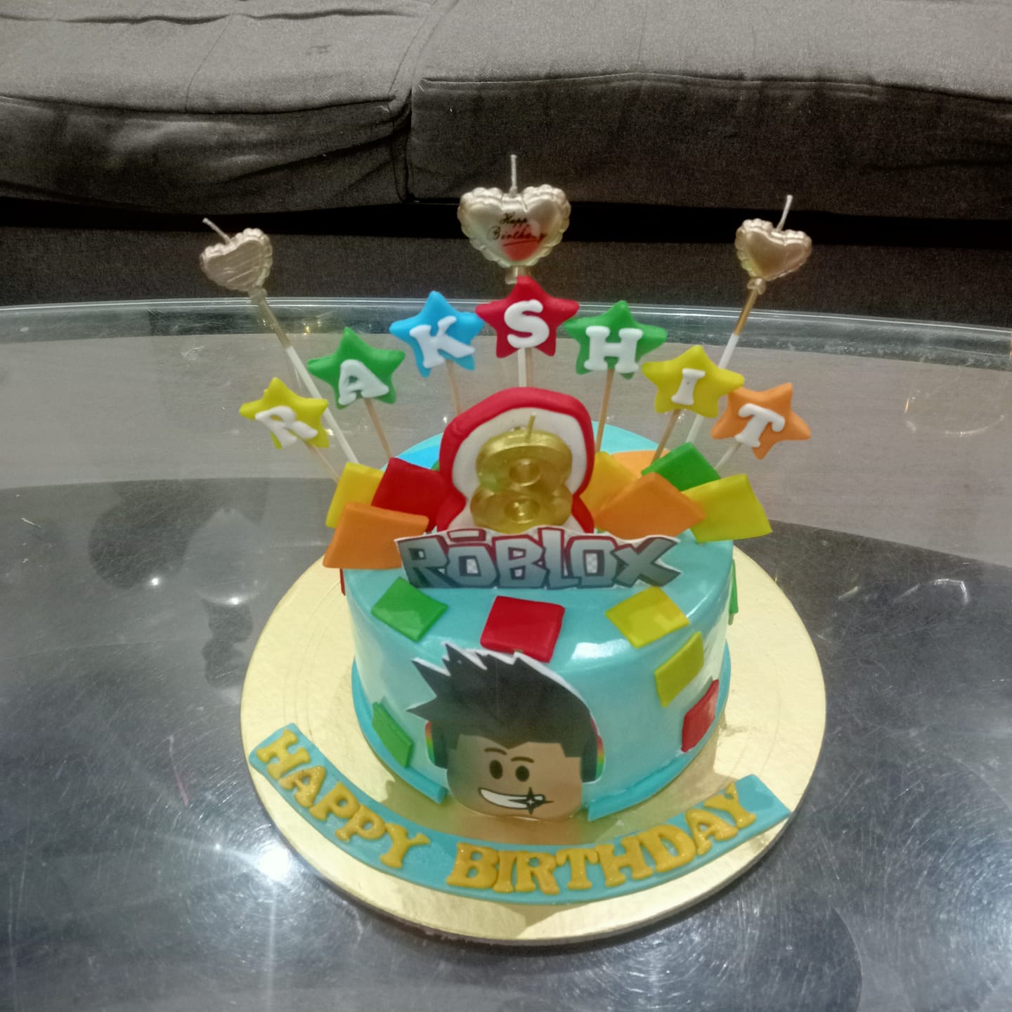 Customer photo review of Roblox Blocks Cake