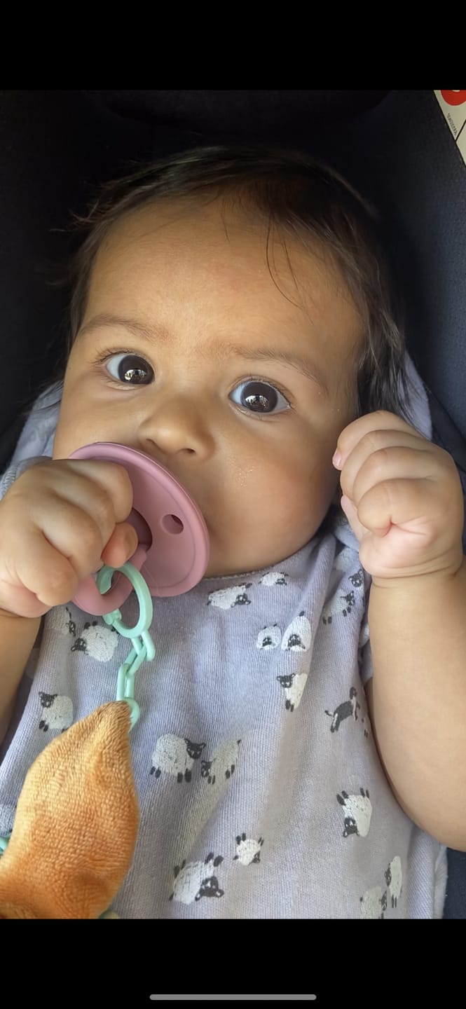 Customer photo review of Kit 2 Chupetes Rosa y Rosa Pálido Nenina & Co