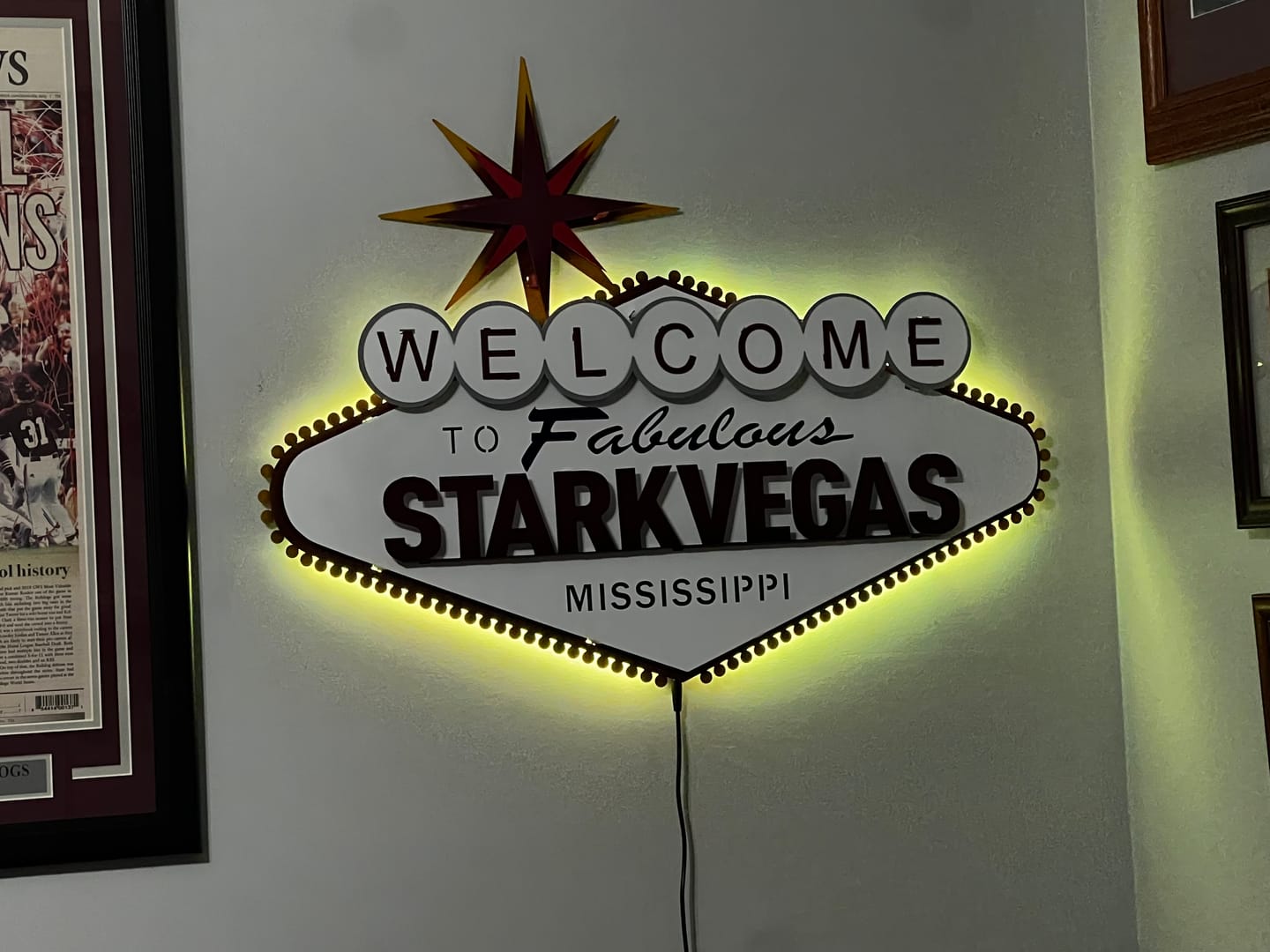 Customer photo review of Welcome to STARKVEGAS, Mississippi State 3D Vintage Metal Wall Art