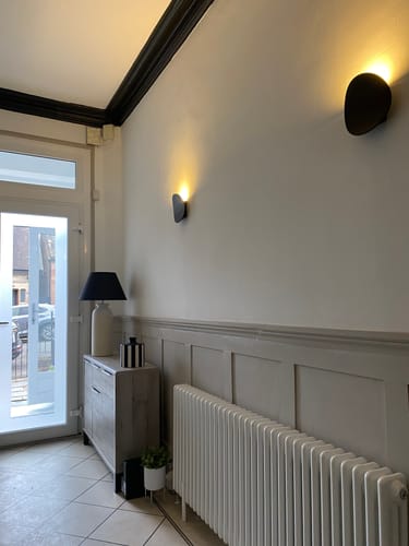 Customer photo review of Modern Round Wall Sconce with Solar Shape