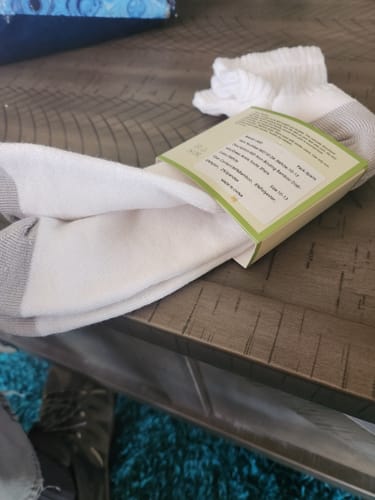 Customer photo review of Wide non-binding Bamboo Ankle diabetic socks, seamless toe, 6 pairs