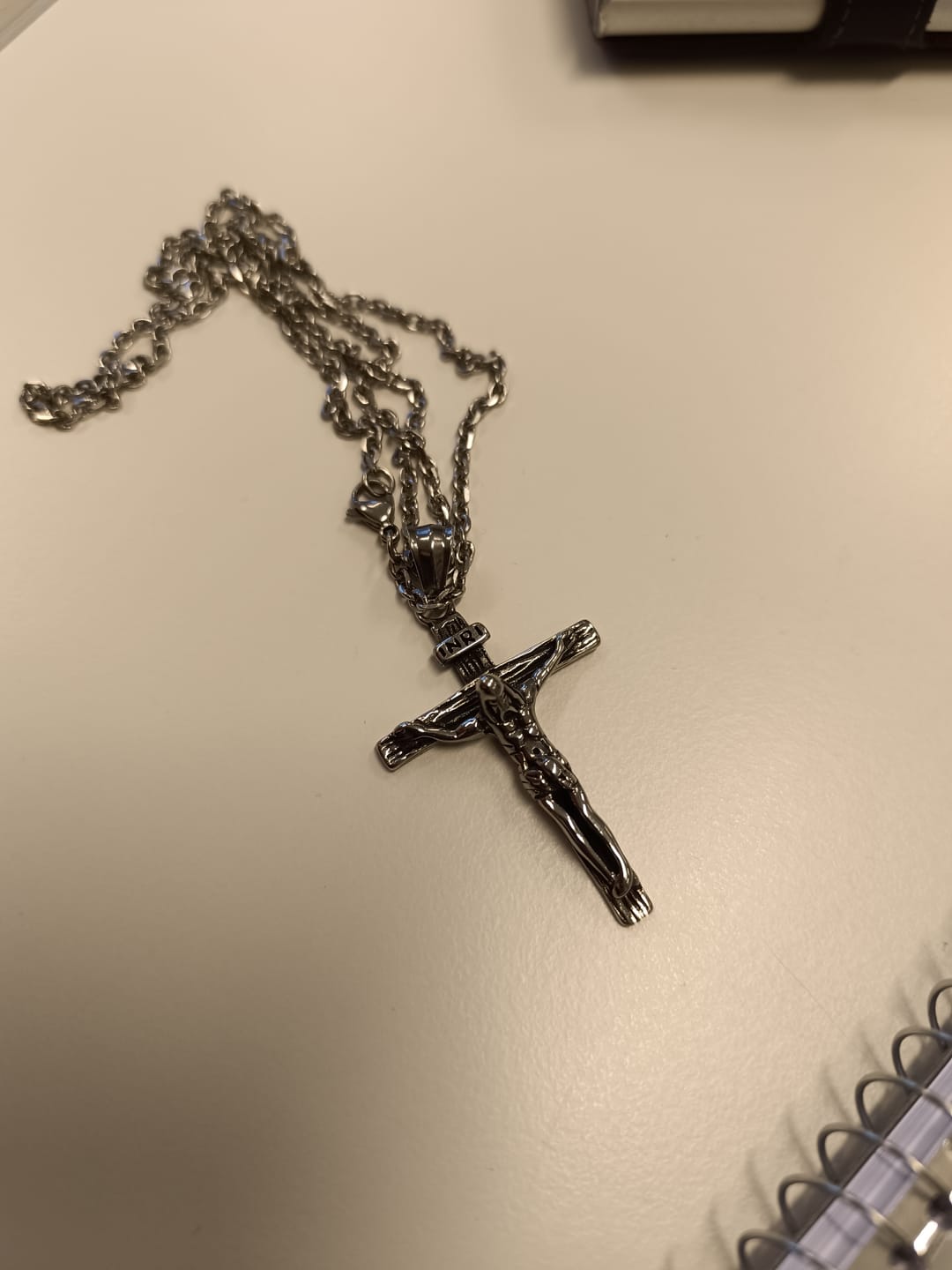 Customer photo review of Jesus Piece. Necklace