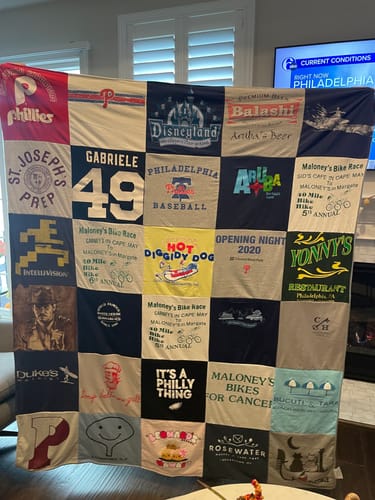 T-shirt quilt featuring philadelphia phillies by Jennifer from PA