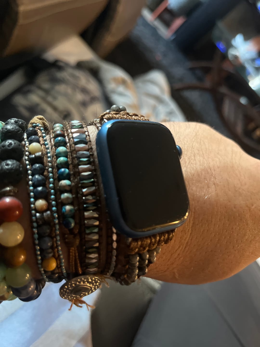 Customer photo review of Serene Ocean Apple Watch Strap