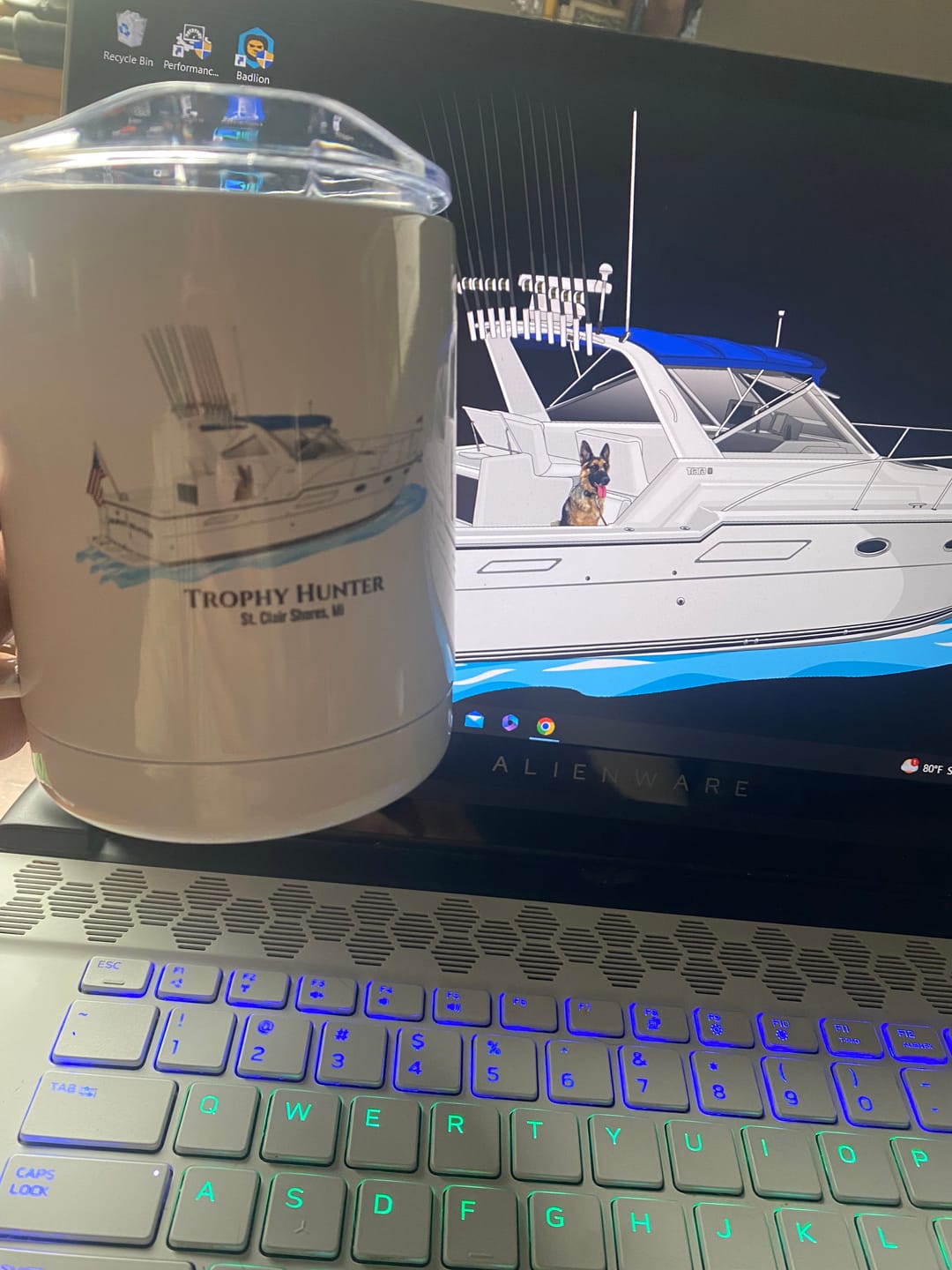 Customer photo review of Custom Boat Mugs