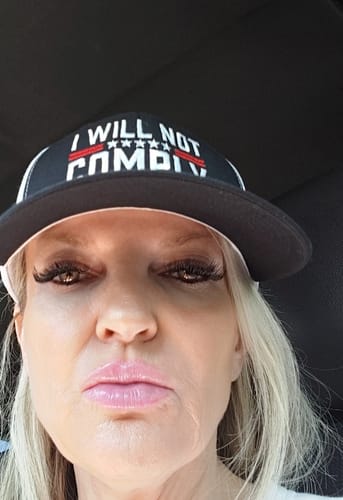 Customer photo review of I Will Not Comply Hat