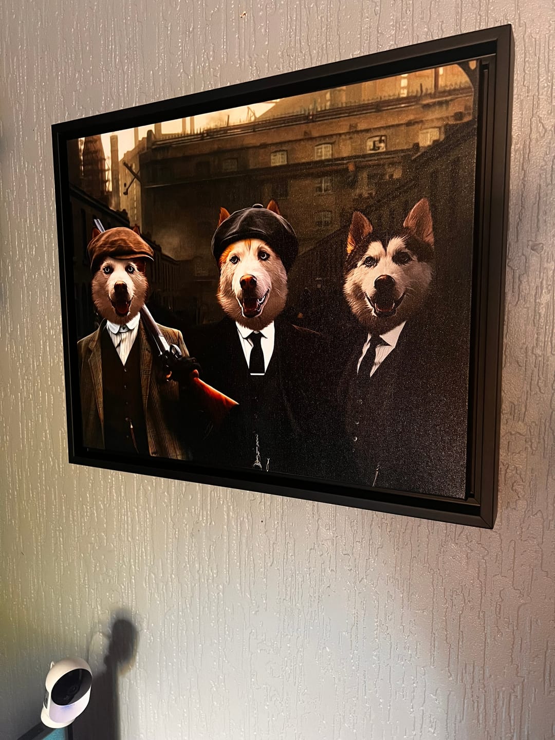 Customer photo review of The 3 Brothers (Peaky Blinders Inspired): Custom Pet Canvas