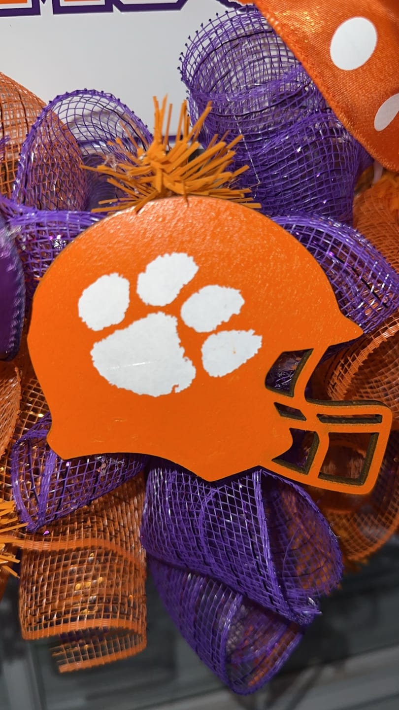 Customer photo review of Unfinished Wood Football Helmet Shape - NFL DIY Helmet - Craft - up to 24"