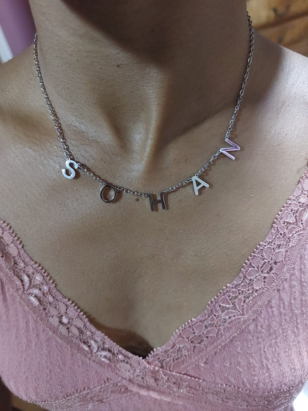 Customer photo review of Collier Choker Initiales