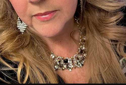 Customer photo review of STORM Black & Gold Statement Necklace