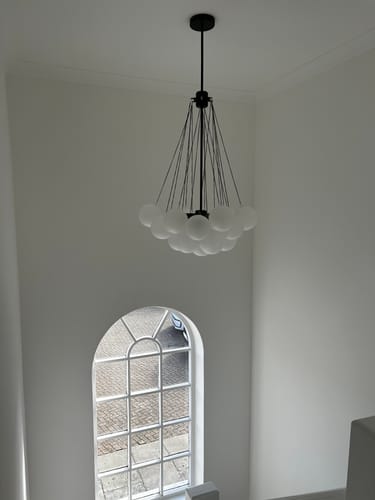 Customer photo review of Modern Glass Cluster Bubble Chandelier Light