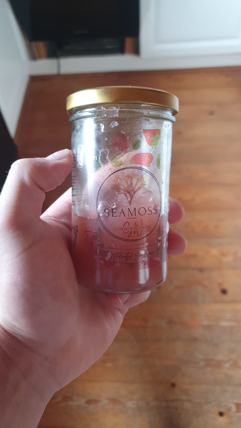 Customer photo review of Strawberry Flavoured Sea Moss Gel 250ml - Infused With Fresh Strawberries