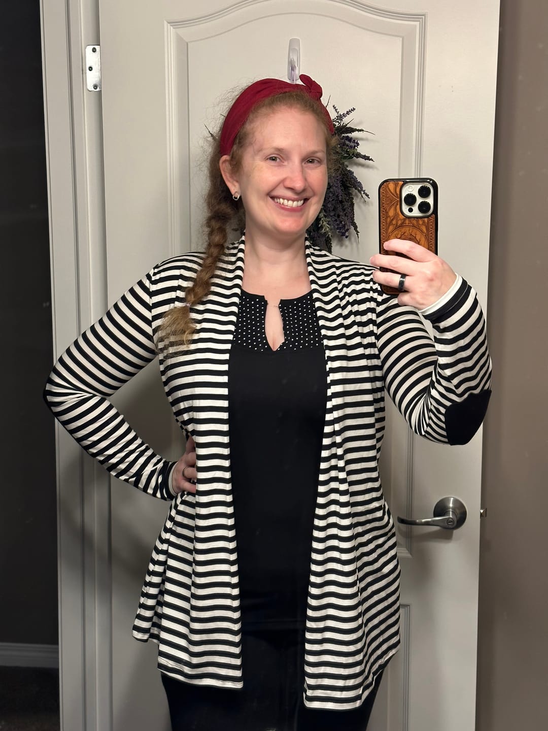 Customer photo review of *Pre-Sale* Layer Cardi with Patches